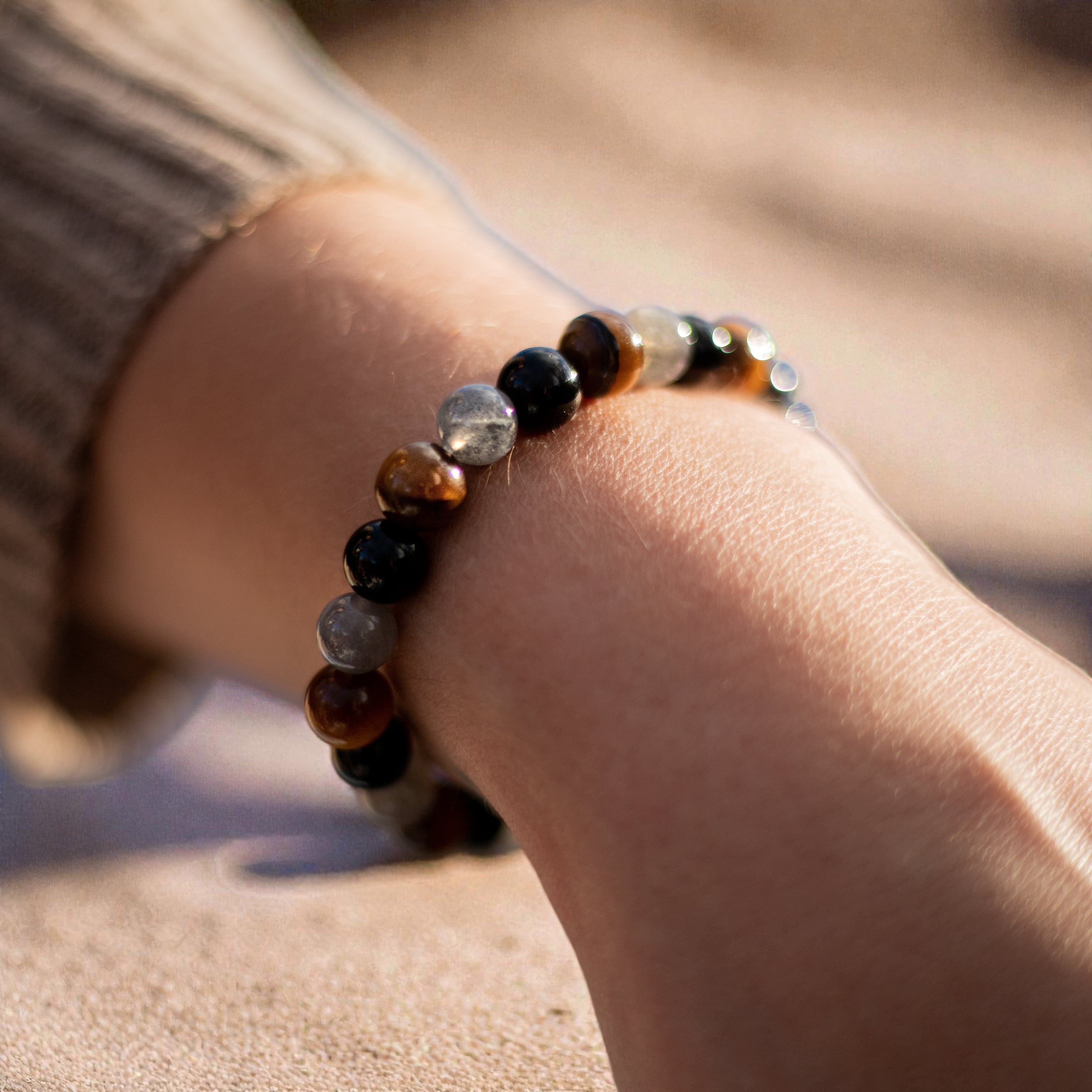ATELIER-TIBET – Bracelet Protection Ultime en Tourmaline, Oeil de Tigre & Labradorite
