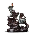 ATELIER-TIBET – Porte-Encens Cascade Bouddha Rieur & Éléphant