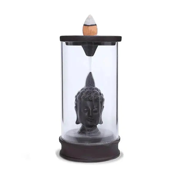ATELIER-TIBET – Porte-Encens Bouddhiste Cascade avec Cloche Protectrice
