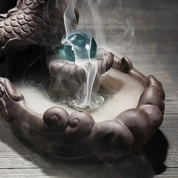 ATELIER-TIBET – Porte-Encens Dragon à Refoulement en Céramique 4