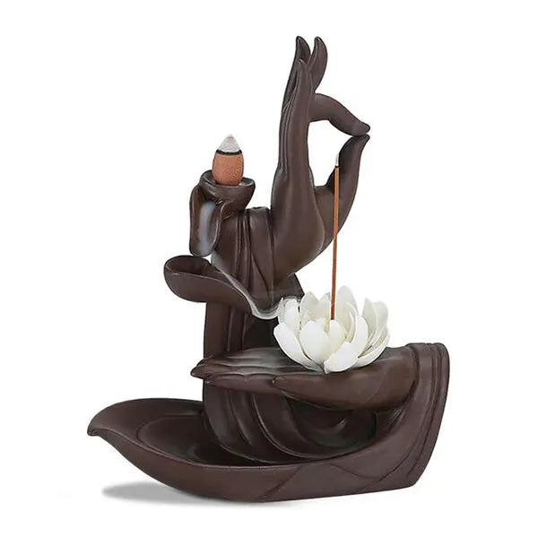 ATELIER-TIBET – Porte-Encens Main de Bouddha à Refoulement