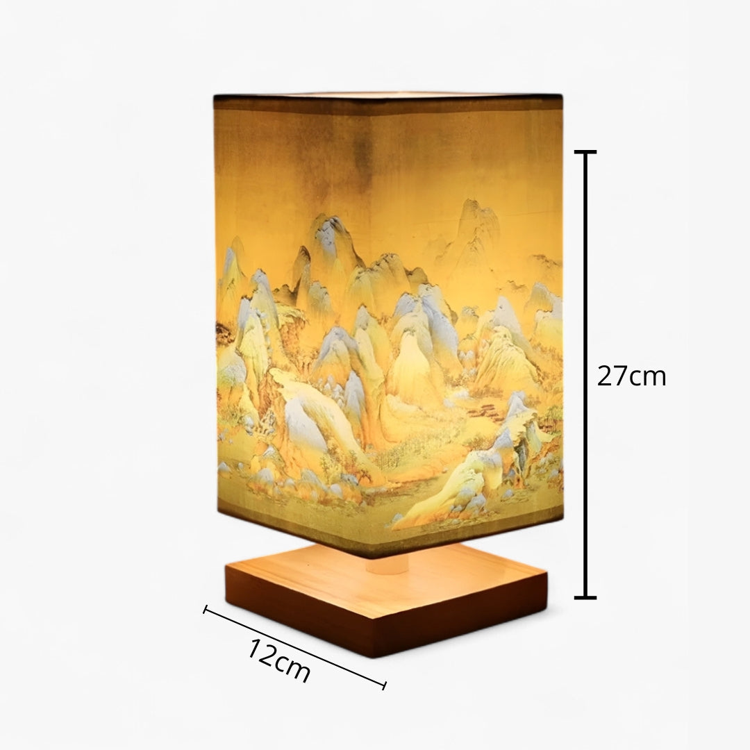 ATELIER-TIBET Lampe de Chevet Japonaise Scandinave – Éclairage Doux & Ambiance Zen pour Chambre et Salon