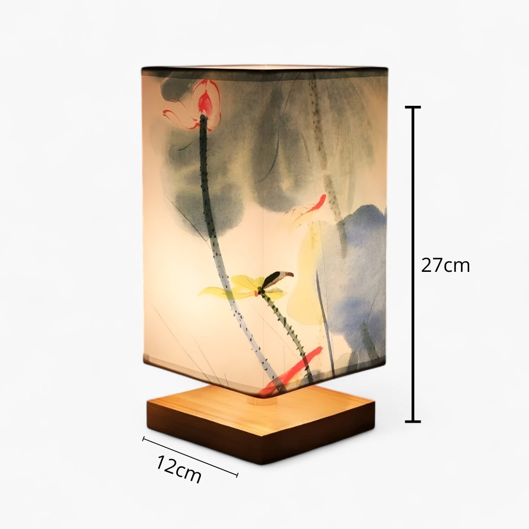 ATELIER-TIBET Lampe de Chevet Japonaise Scandinave – Éclairage Doux & Ambiance Zen pour Chambre et Salon