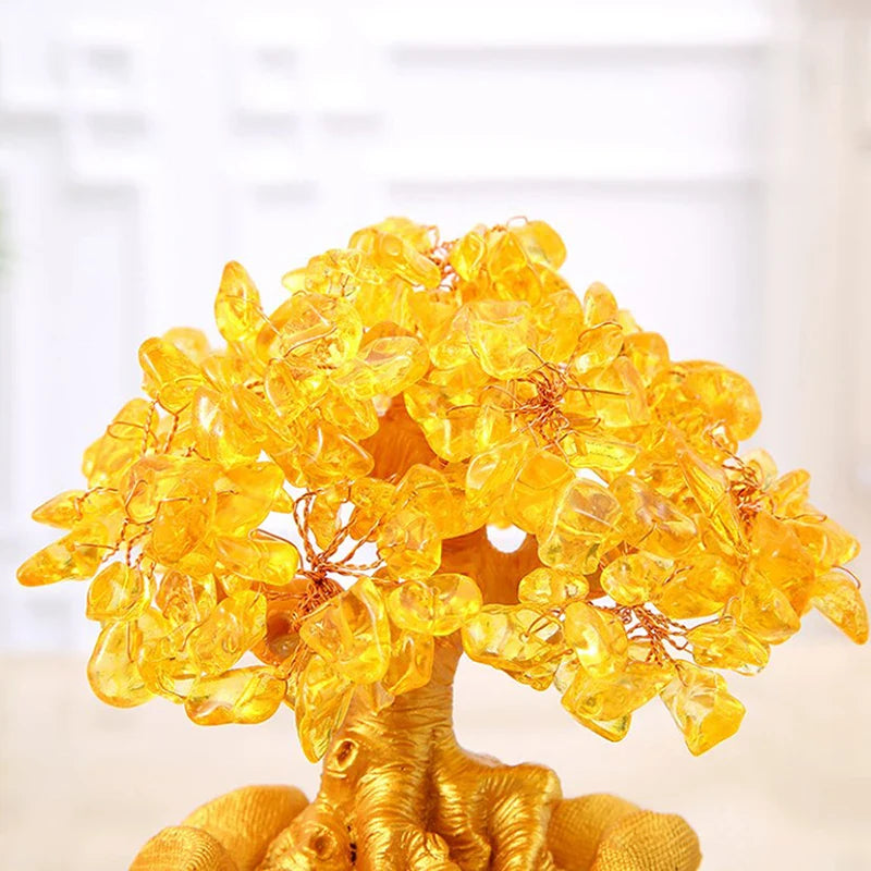 ATELIER-TIBET – Arbre de Bonheur Feng Shui en Pierre Naturelle (Citrine)