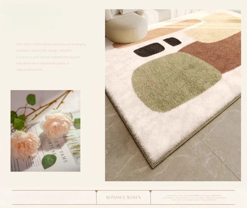 ATELIER-TIBET – Tapis Japonais Wabi Sabi Crème en Peluche Douce