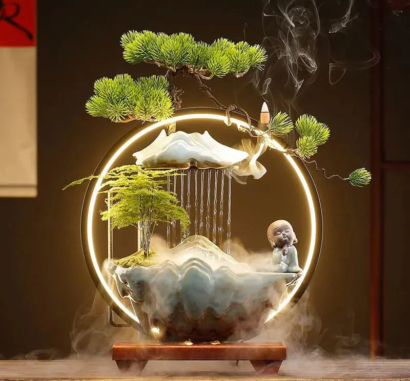 ATELIER-TIBET – Souffle Clair · Fontaine d’Encens LED Cascade Zen