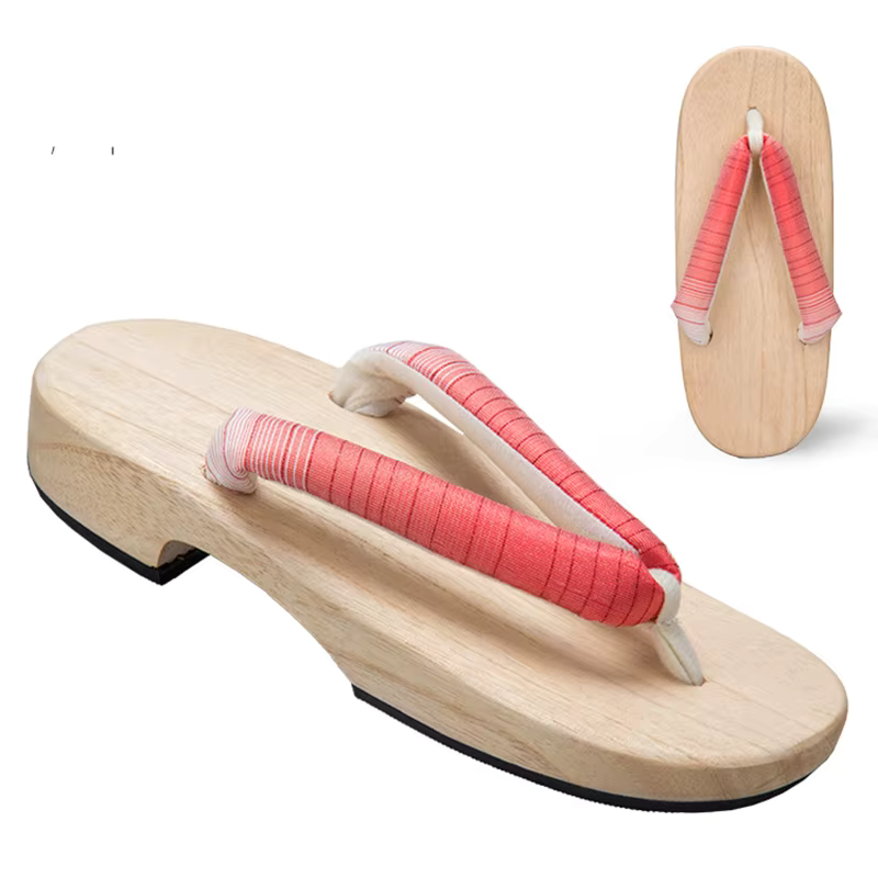 ATELIER-TIBET – Sandales Geta Dégradées en Bois Naturel & Coton