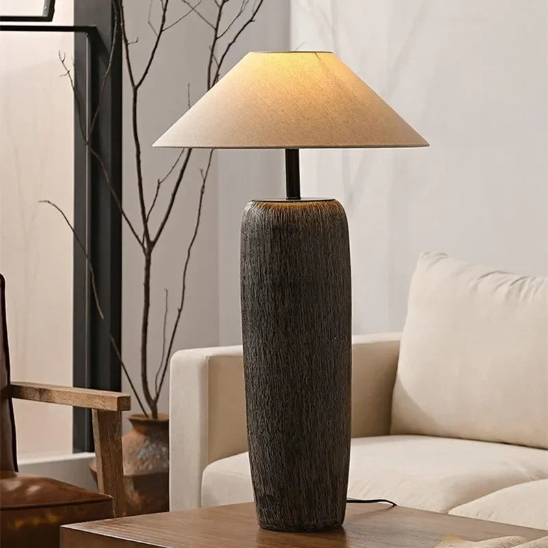 ATELIER-TIBET – Lampe Japonaise en Céramique Artisanale, Lumière Zen Élégante