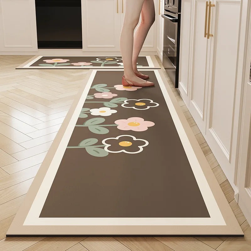 ATELIER-TIBET – Tapis de Cuisine Japonais en Cuir PVC | Protection Fonctionnelle & Élégance Graphique