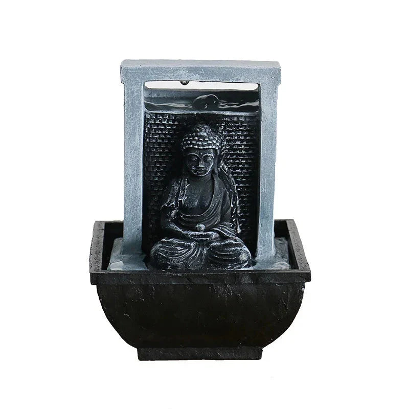 ATELIER-TIBET – Fontaine Japonaise Zen d’Intérieur en Résine avec Pompe Silencieuse