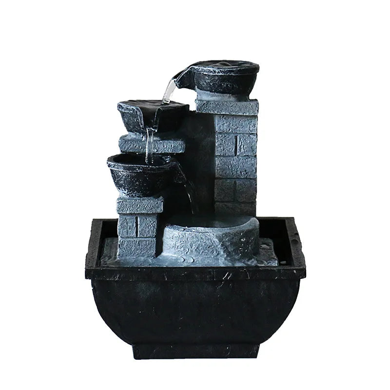 ATELIER-TIBET – Fontaine Japonaise Zen d’Intérieur en Résine avec Pompe Silencieuse