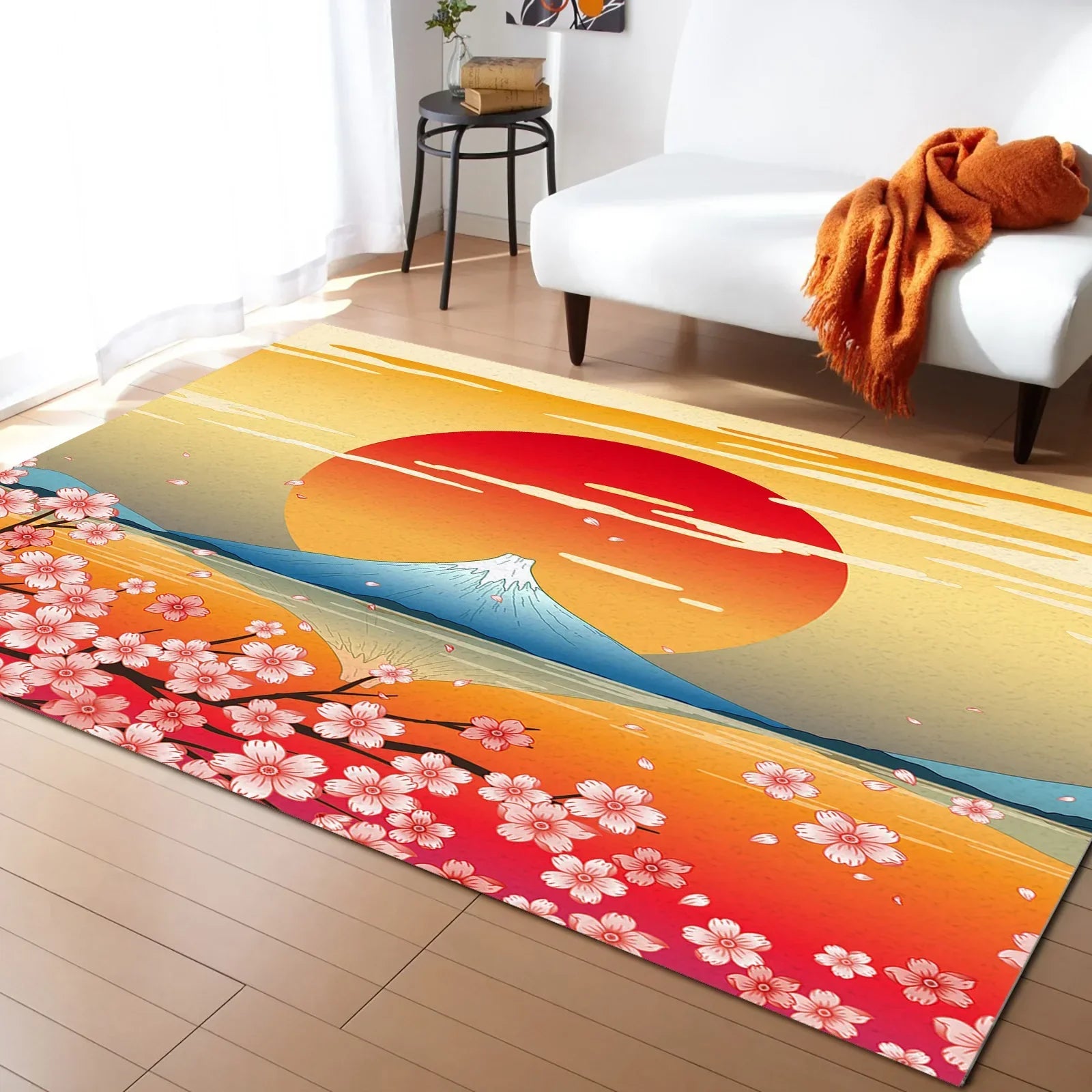 ATELIER-TIBET – Tapis Japonais Sakura en Velours Cristal Antidérapant