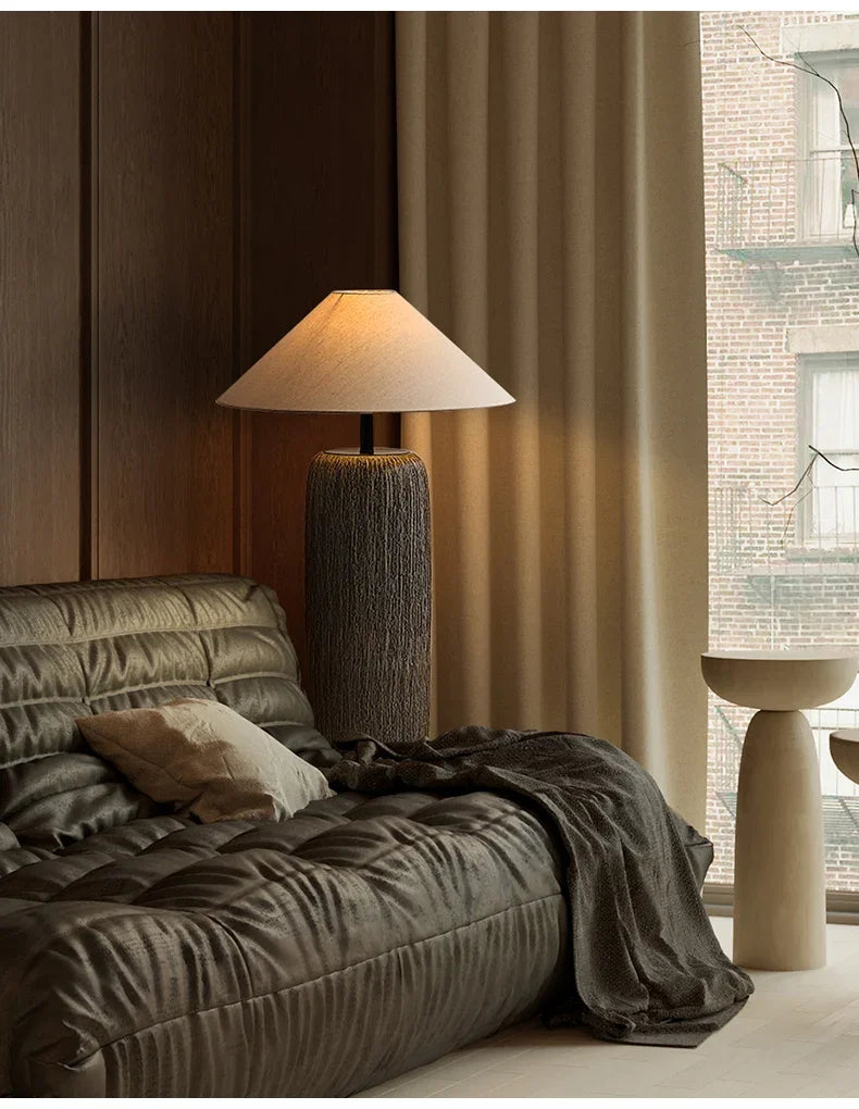 ATELIER-TIBET – Lampe Japonaise en Céramique Artisanale, Lumière Zen Élégante