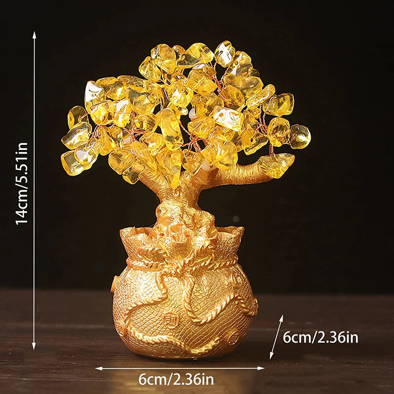 ATELIER-TIBET – Arbre de Bonheur Feng Shui en Pierre Naturelle (Citrine)