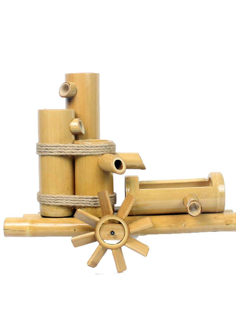 ATELIER-TIBET – Fontaine Japonaise en Bambou Artisanal pour Jardin et Intérieur Zen