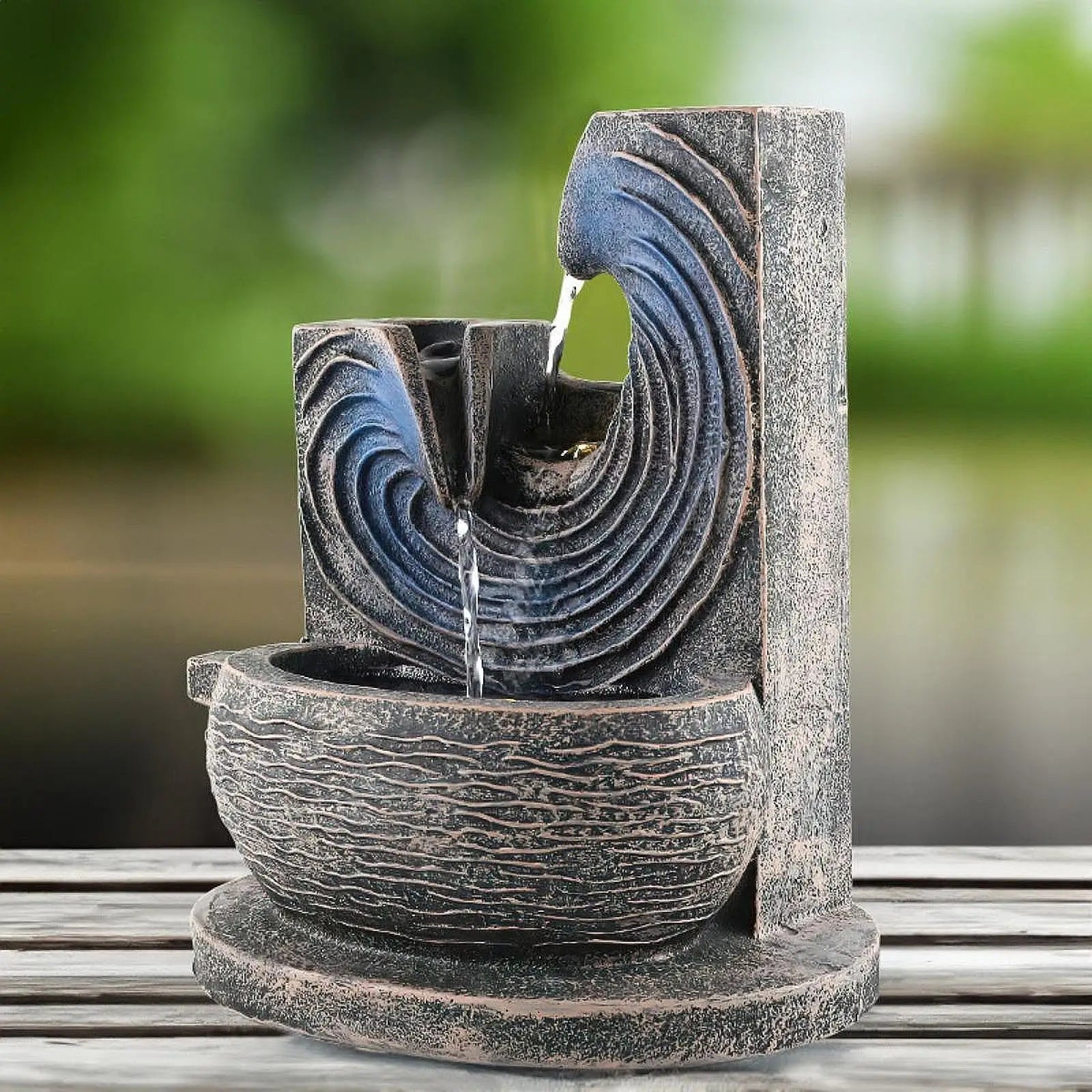 ATELIER-TIBET – Fontaine à Eau Décorative d’Intérieur Boule en Résine Sculptée