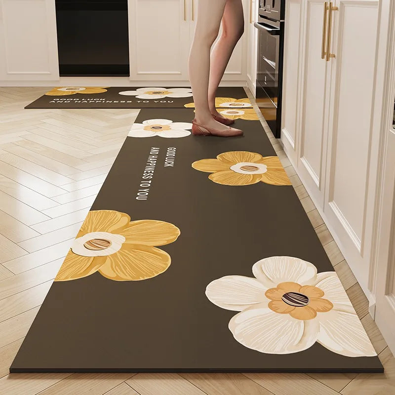 ATELIER-TIBET – Tapis de Cuisine Japonais en Cuir PVC | Protection Fonctionnelle & Élégance Graphique