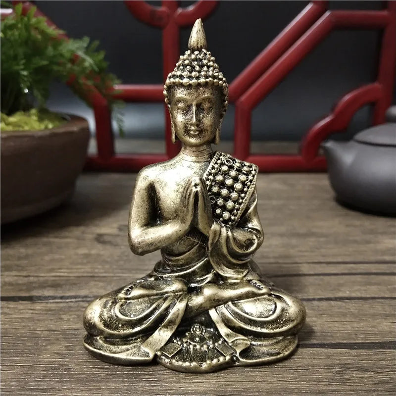 ATELIER-TIBET Statue Japonaise Porte-Chance en Résine | Sculpture Zen Prospérité & Harmonie