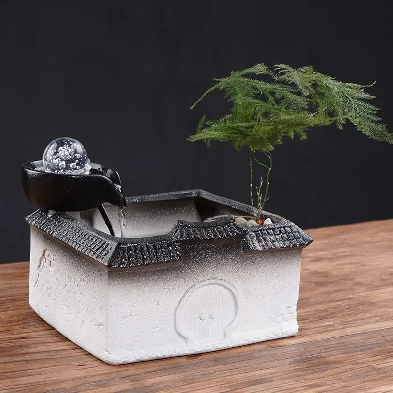 ATELIER-TIBET Fontaine Japonaise Artisanale en Céramique – Sérénité, Équilibre et Harmonie Zen