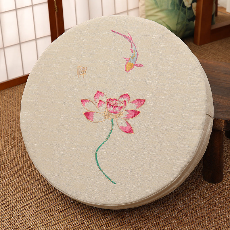 ATELIER-TIBET — Coussin de Méditation Zen Fleuri | Assise Japonaise Confort 40 cm