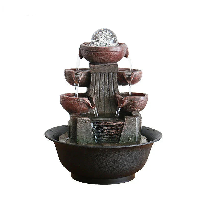 ATELIER-TIBET – Fontaine à Eau Cascade d’Intérieur Design Boule avec LED et Pompe Silencieuse