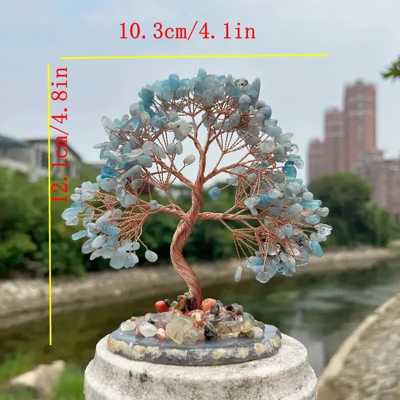 ATELIER-TIBET – Arbre de Vie en Aigue-Marine décoratif