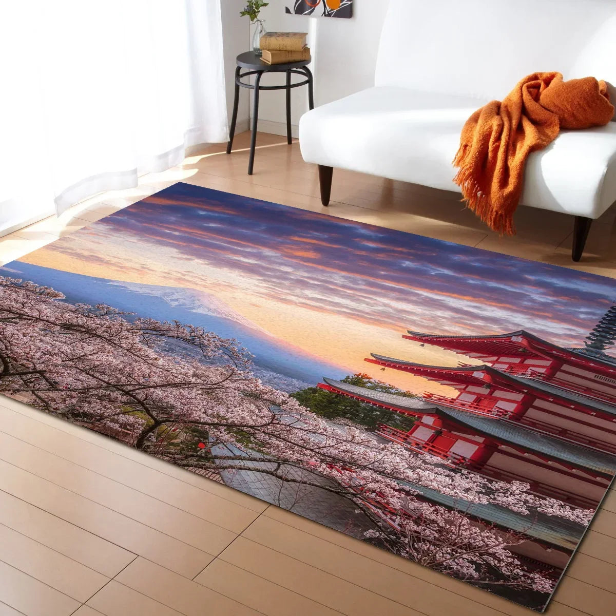 ATELIER-TIBET – Tapis Japonais Sakura en Velours Cristal Antidérapant