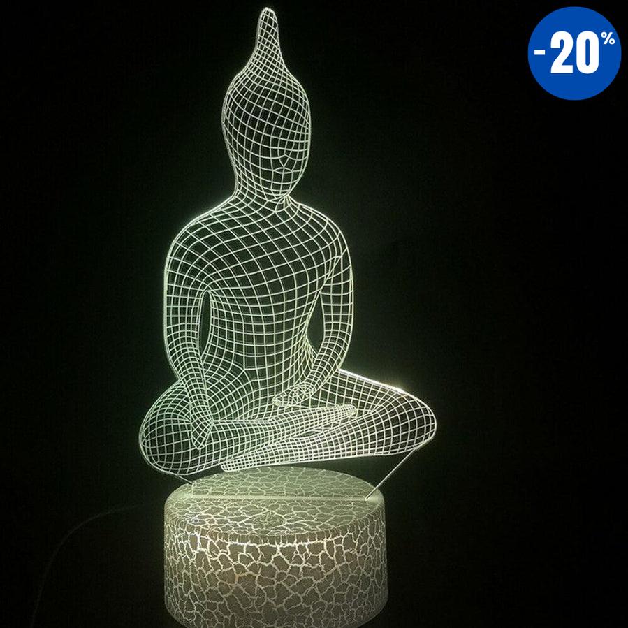 ATELIER-TIBET Superbe Lampe Bouddha Hologramme méditation 3D