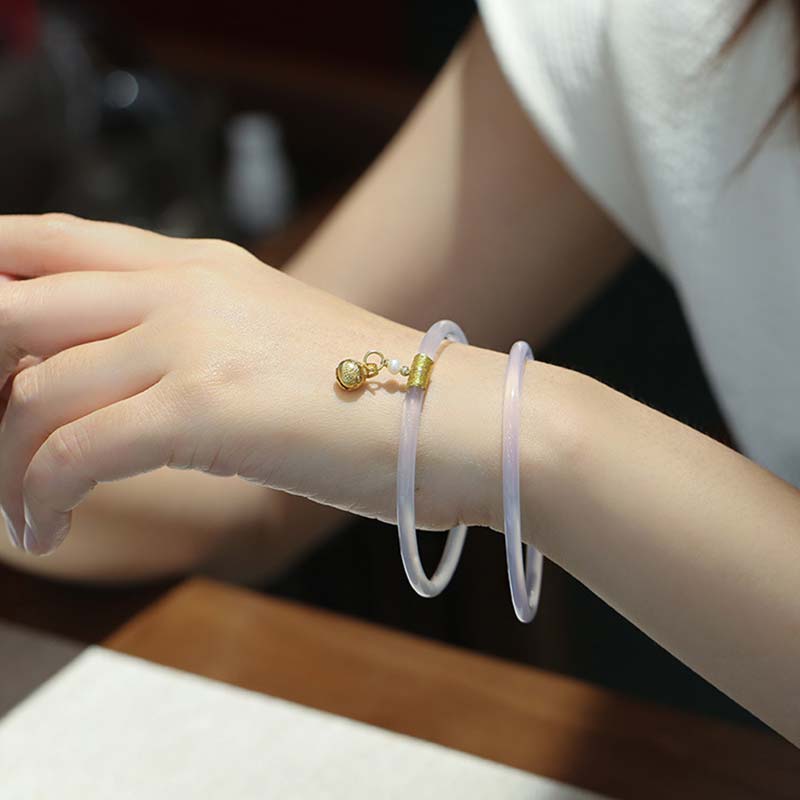 ATELIER-TIBET – Bracelet Succès en Jade Cyan & Jade Blanc 58 mm | Harmonie & Équilibre Symbolique