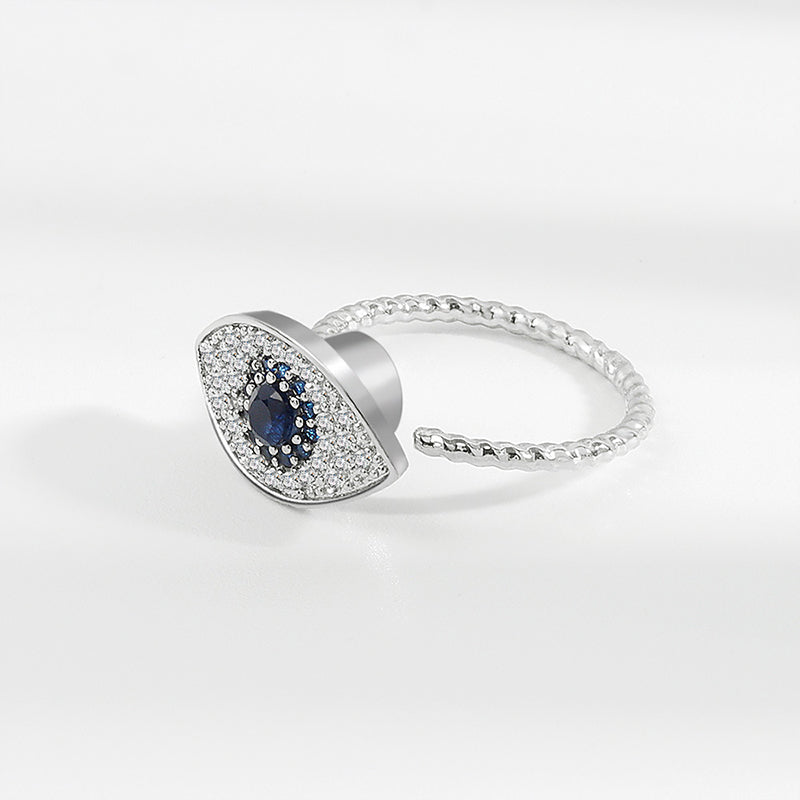 ATELIER-TIBET Bague Œil Protecteur Argent 925 Ajustable