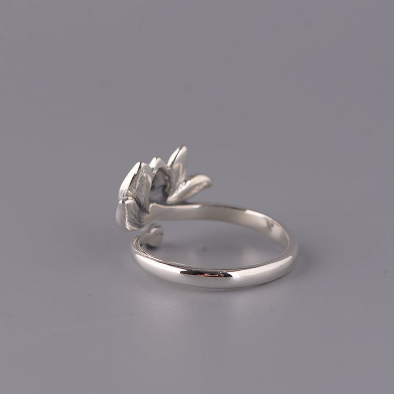 ATELIER-TIBET Bague Lotus Ajustable Argent 925 – Harmonie & Équilibre