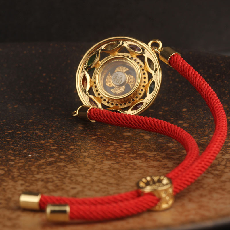 ATELIER-TIBET – Collier-Bracelet Porte-Bonheur en Cuivre & Zircon (Bijou 2-en-1)