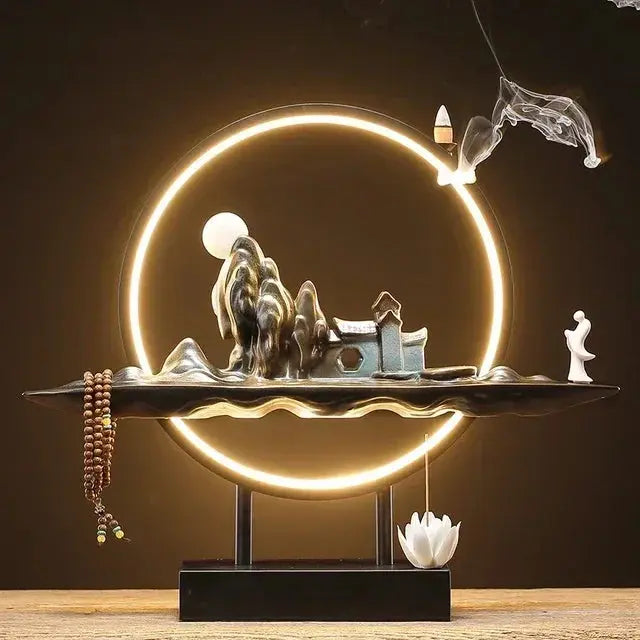 ATELIER-TIBET – Voie Céleste · Fontaine d’Encens LED Montagne & Cascade