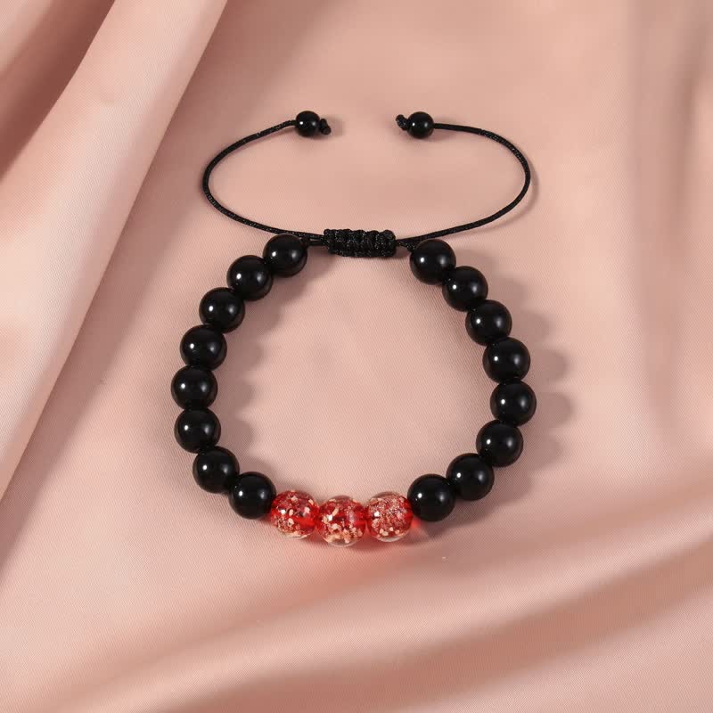 ATELIER-TIBET – Bracelet Force en Obsidienne Noire 10 mm & Pierre Lumineuse | Protection & Ancrage