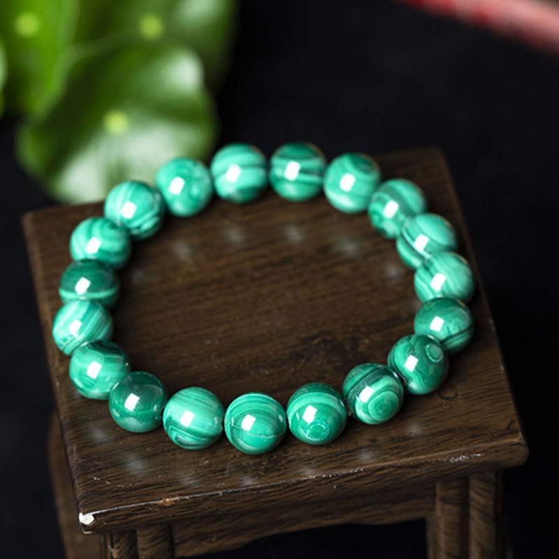 ATELIER-TIBET – Bracelet en Malachite Naturelle 12 mm | Équilibre & Protection Symbolique
