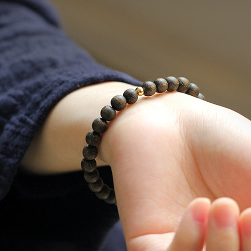 ATELIER-TIBET – Bracelet Force & Calme en Jade Naturel et Bois d’Agar | Équilibre & Sérénité