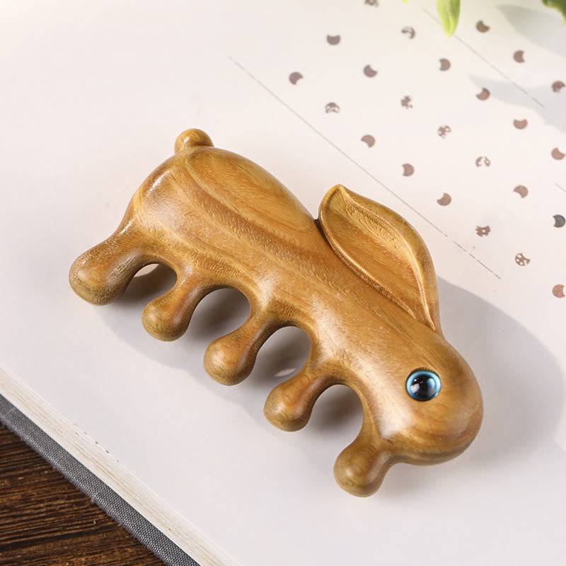 ATELIER-TIBET Peigne de Massage Relaxant en Bois de Santal Rouge et Vert