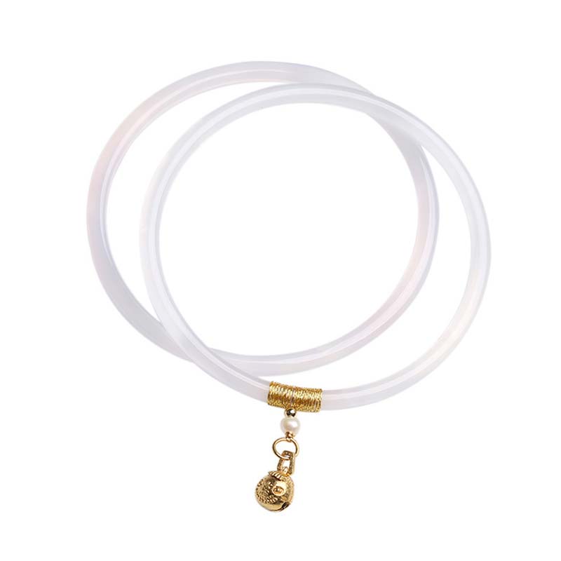 ATELIER-TIBET – Bracelet Succès en Jade Cyan & Jade Blanc 58 mm | Harmonie & Équilibre Symbolique