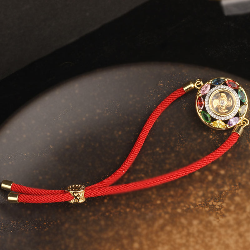 ATELIER-TIBET – Collier-Bracelet Porte-Bonheur en Cuivre & Zircon (Bijou 2-en-1)