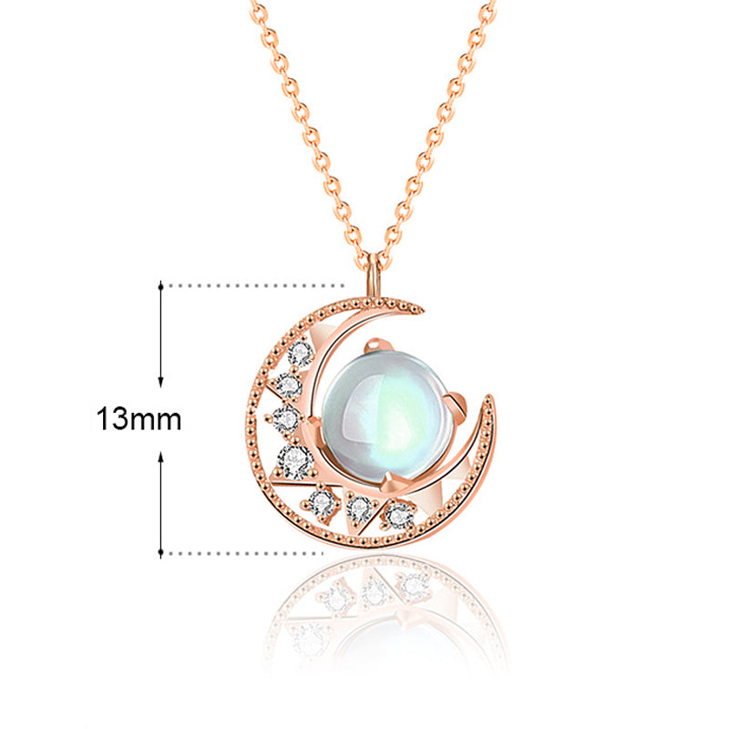 ATELIER-TIBET – Collier Lune en Pierre de Lune Naturelle et Argent Sterling 925
