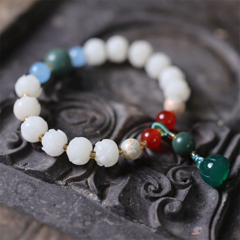 ATELIER-TIBET Bracelet Lotus Graines de Bodhi – Sagesse & Équilibre