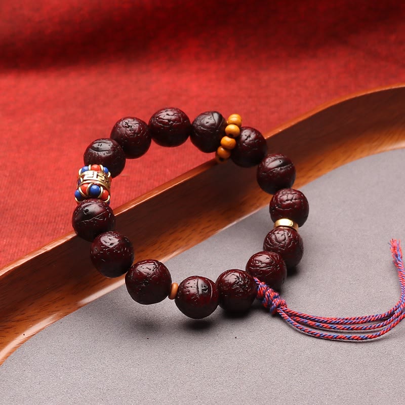 ATELIER-TIBET Bracelet Mala Bodhi 15 mm avec Pompon Traditionnel