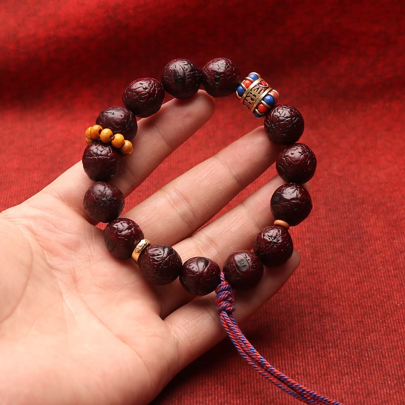ATELIER-TIBET Bracelet Mala Bodhi 15 mm avec Pompon Traditionnel