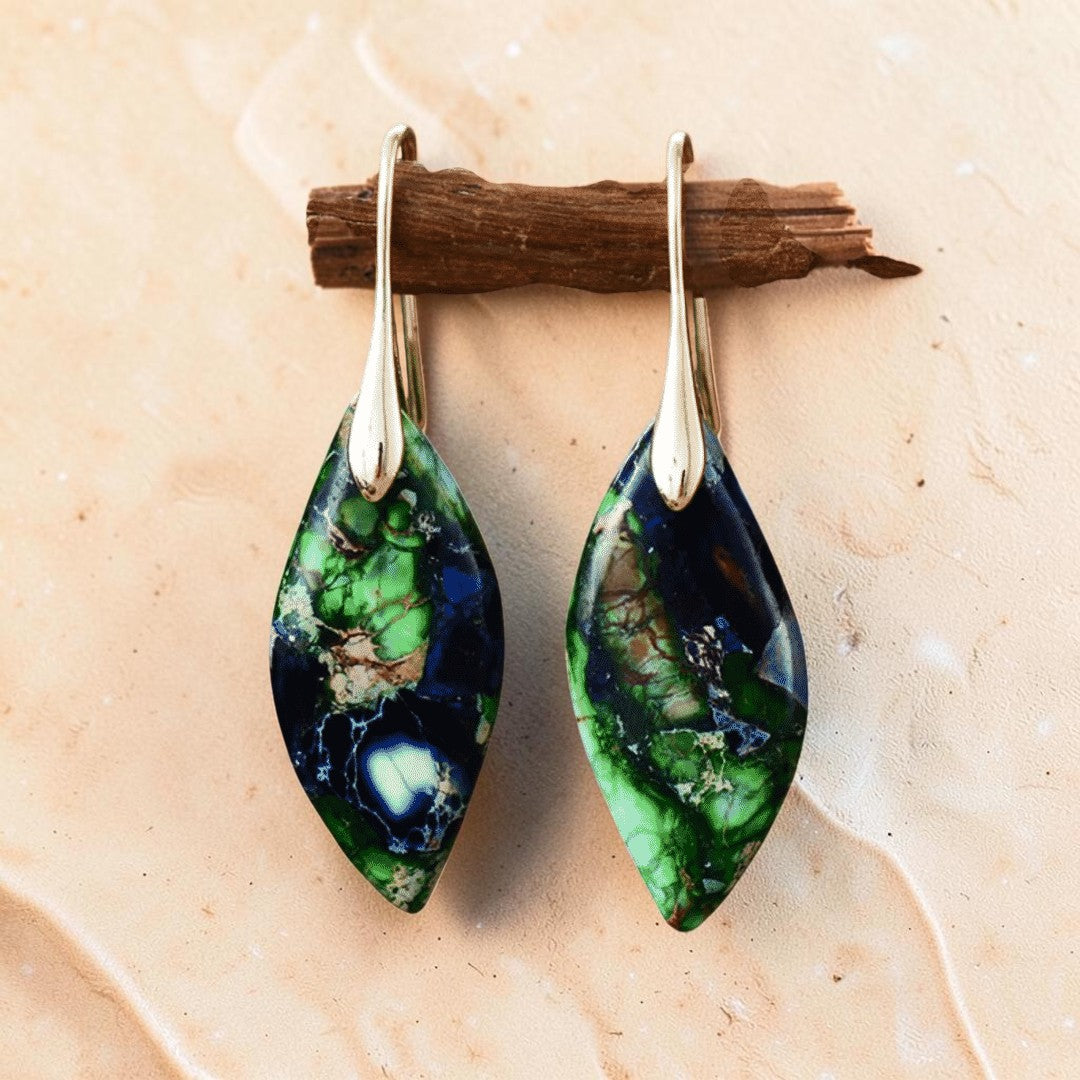 ATELIER-TIBET – Boucles d'Oreilles Rhéa en Jaspe