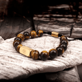 ATELIER-TIBET Bracelet Homme Perles « Œil-de-Tigre » – Style Luxe & Élégance Naturelle