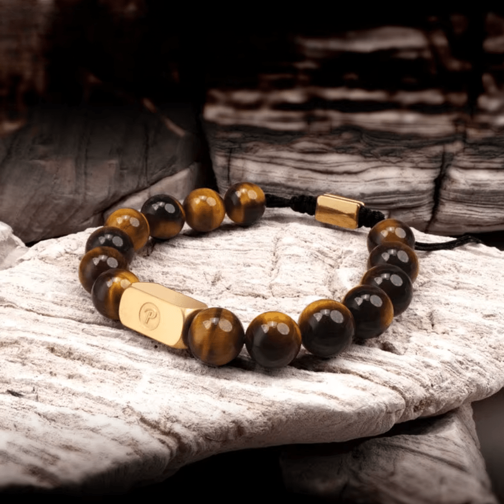ATELIER-TIBET Bracelet Homme Perles « Œil-de-Tigre » – Style Luxe & Élégance Naturelle
