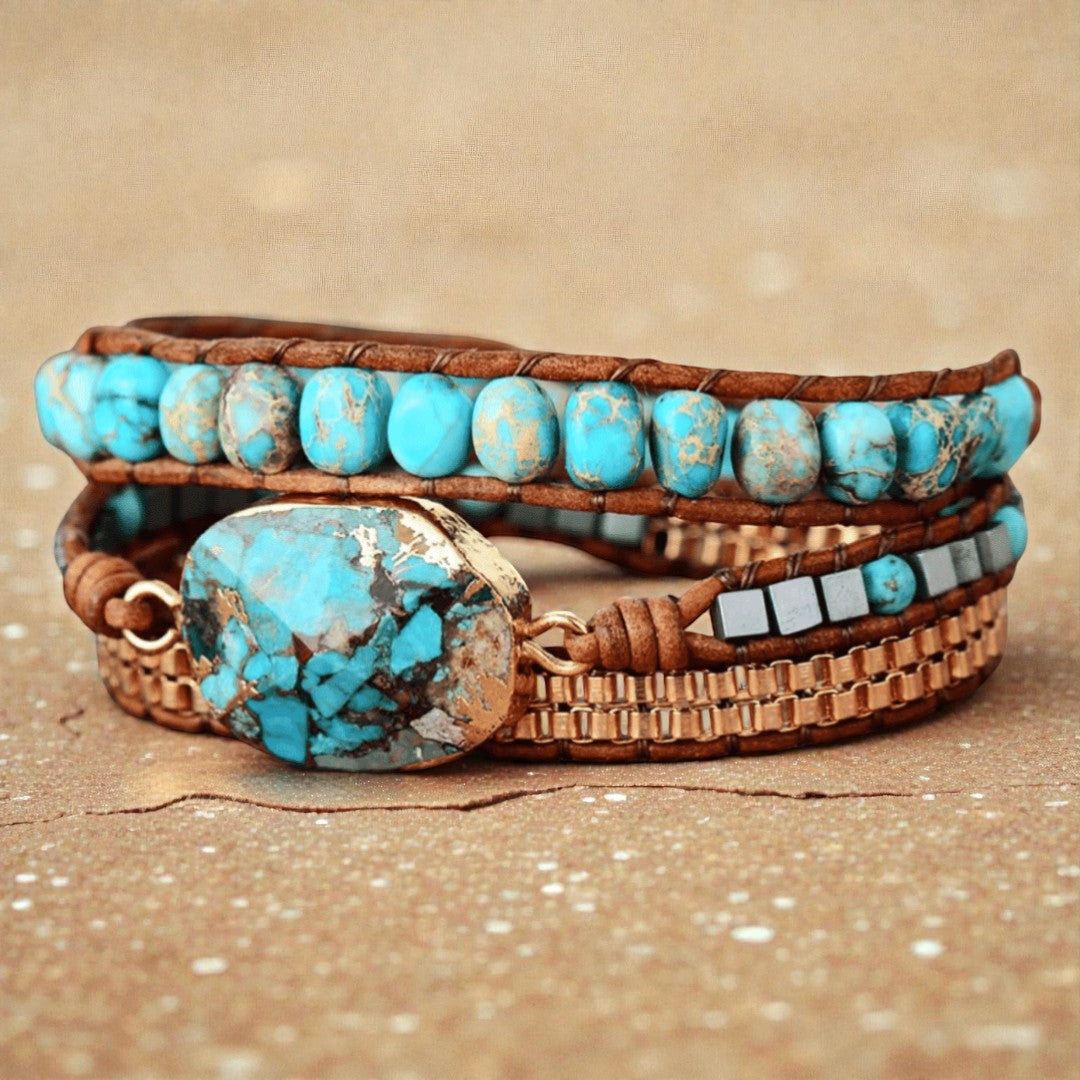 ATELIER-TIBET – Bracelet Wrap Énergie Apaisante en Turquoise