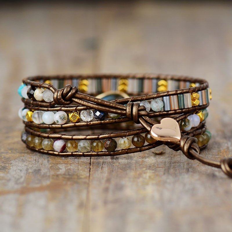 ATELIER-TIBET – Bracelet Wrap Protection en Labradorite