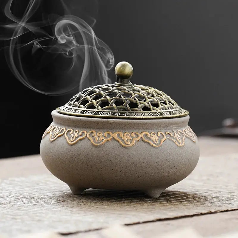 ATELIER-TIBET – Brûleur d’Encens en Céramique Zen, Sérénité & Élégance