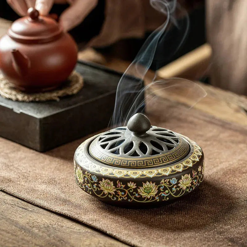ATELIER-TIBET – Brûleur d’Encens en Céramique Zen, Élégance & Sérénité